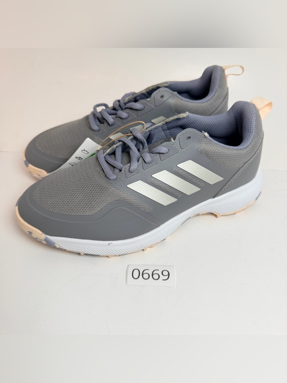 adidas Kids Gray and White Lace-Up Sneakers